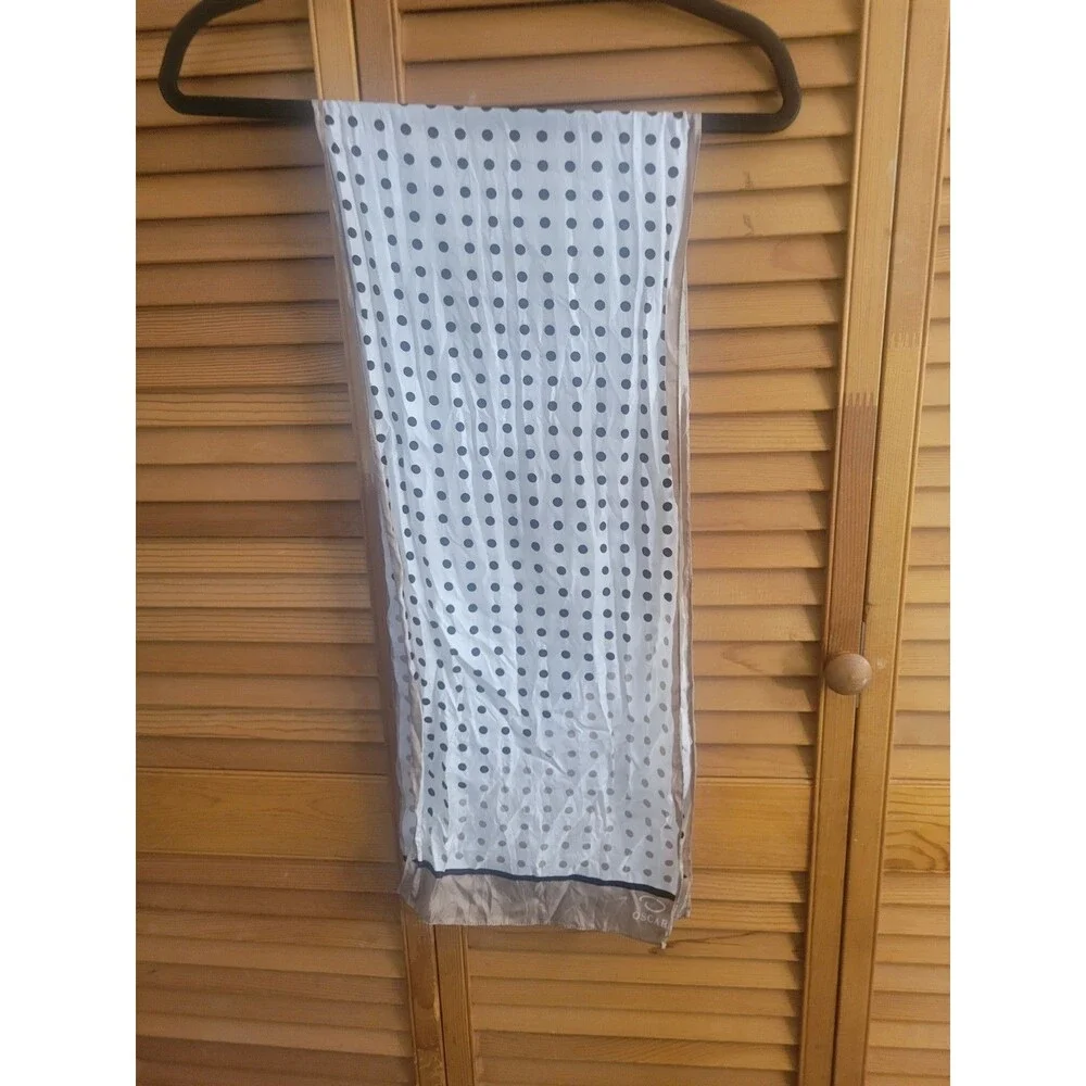Rare Oscar De La Renta Polka Dot Patterned Scarf